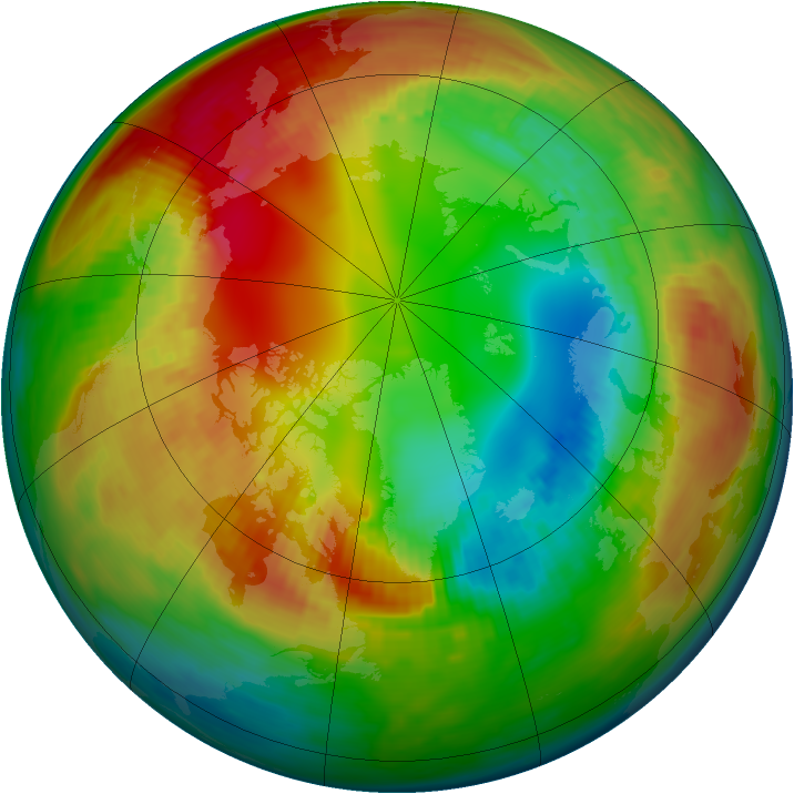 Arctic ozone map for 05 February 1986